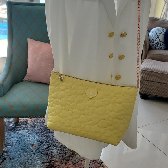 Juicy Couture Yellow Quilted Crossbody Bag with Chain Strap - Picture 3 of 3
